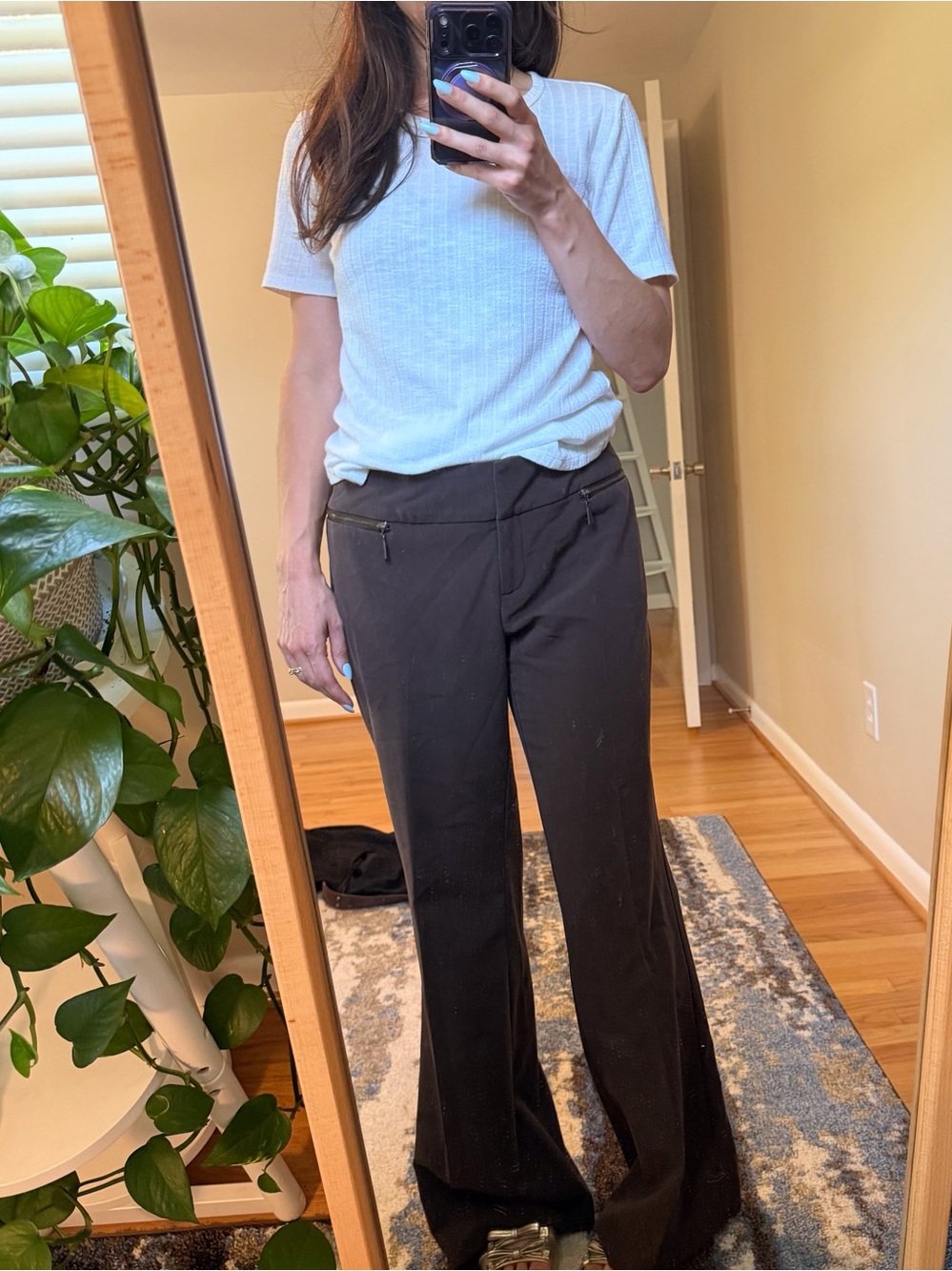 Vintage Cache mid-rise Wide Leg Pants Size 8 Brown Y2k